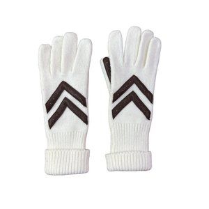 Vintage Aris 115 Gloves Stretch Comfy Off White Brown Stripes Cool Retro
